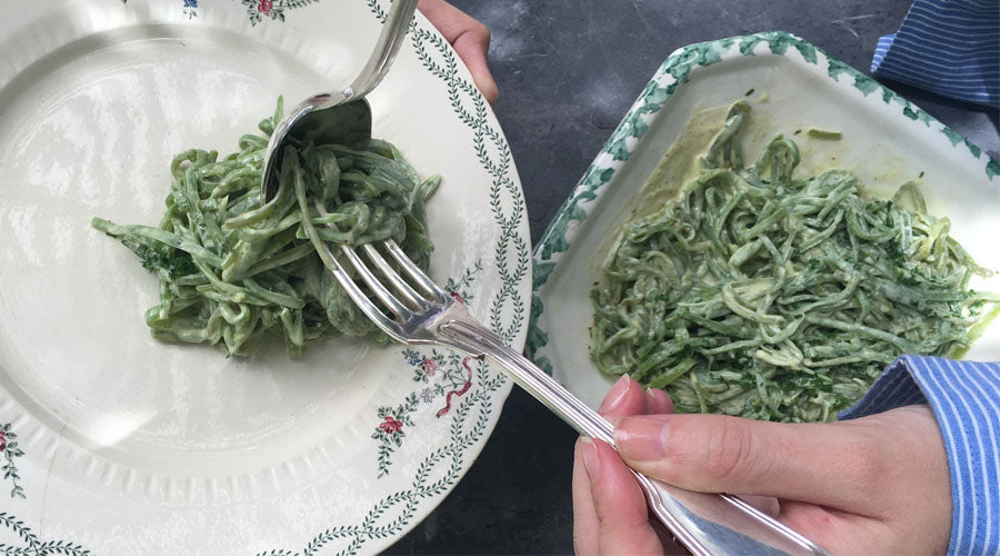 Judías verdes con salsa de yogur al curry